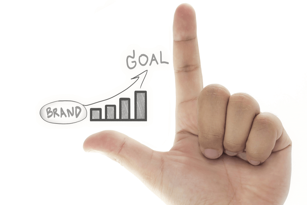 hand measuring brand and business growth chart